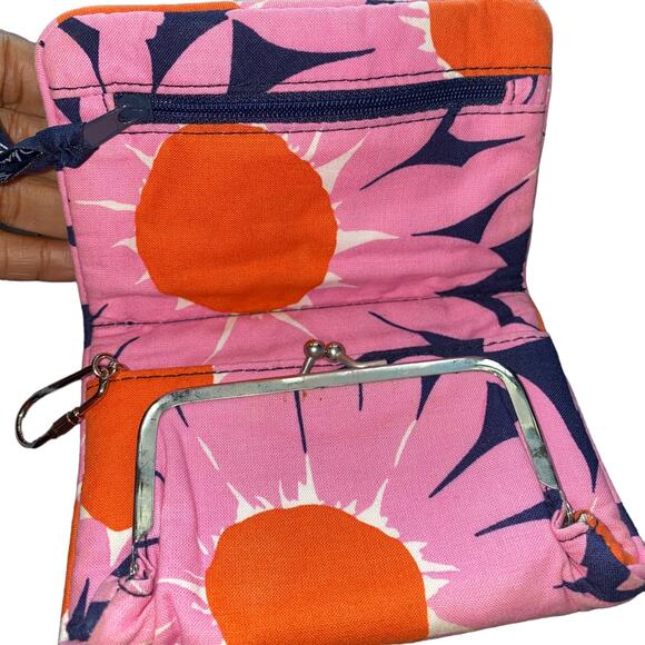 Vera Bradley Loves Me Pouch Folding Wallet Kisslock Coin Purse pink barbiecore - Picture 6 of 8